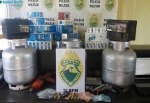 Dois Homens foram presos pela Policia Militar de Palmas, com cigarros ilegais e posse de arma de fogo.