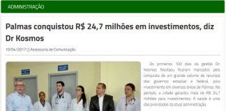 População palmense questiona sobre os investimentos da administração municipal