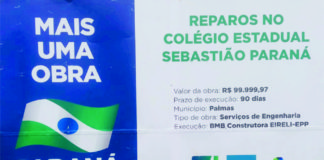 Governo Estadual viabiliza recursos para o Colégio Sebastião Paraná através do programa Escola 1000