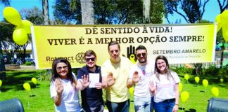 Rotaract realizou no dia 08/09  ação sobre Setembro Amarelo