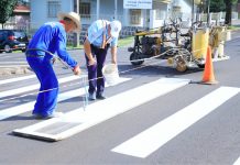 Depatran realiza revitalização da sinalização horizontal
