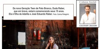 Da nova Geração Teen de Pato Branco, Duda Raber que em breve, estará comemorando seus 15 anos. E A elegante e bela Adrieli Lira