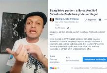NOTA DA PREFEITURA ASSUSTA ESTAGIÁRIOS E MOBILIZA PESSOAS E ENTIDADES