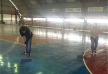 Realizada manutenção da quadra de futsal do Ginásio Municipal em CDS