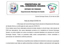 O Departamento de Saúde de Coronel Domingos Soares informou nesta segunda-feira (25), a confirmação de sete casos de coronavírus