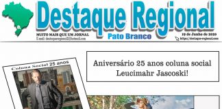 CAPA JORNAL DESTAQUE REGIONAL PATO BRANCO 19/06