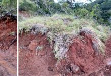 Foram finalizados pelo Departamento de Infraestrutura e Engenharia os trabalhos de remoção de terra após uma queda de barreira na divisa de Coronel Domingos Soares/PR com o município de Bituruna/PR