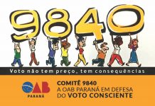 OAB Paraná lançará o Comitê 9840 em prol do voto consciente