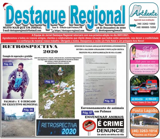 CAPA JORNAL DESTAQUE REGIONAL 18/12