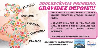 Prevenção de gravidez na adolescência é tema de campanha lançada em Cel. Domingos Soares