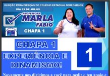Novamente nos dirigimos a você para pedir o teu apoio e o teu voto. Sexta-feira, dia 23/07, VOTE CHAPA 1