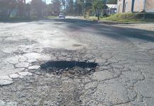 Ruas esburacadas em Palmas