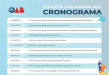As eleições das diretorias e conselhos da seccional e das subseções da OAB no Paraná foram designadas para o dia 25 de novembro de 2021