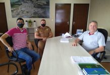 Bandiera e tenente Bueno conversam sobre a segurança de CDS