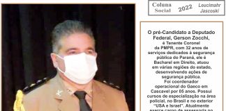 O pré-Candidato a Deputado Federal, Gerson Zocchi