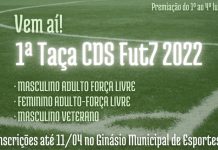 Inscrições abertas para a 1ª Taça CDS Fut7 2022