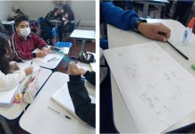 Construção de Histórias em Quadrinhos Mediando a atividade no 8° ano A, professora Karin