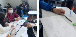 Construção de Histórias em Quadrinhos Mediando a atividade no 8° ano A, professora Karin