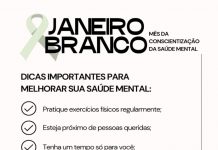 Janeiro Branco – Mês da conscientização sobre a Saúde Mental
