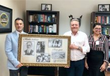 Bandiera e primeira-dama visitaram desembargador descendente do patrono do Município