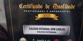 Colégio Estadual Dom Carlos recebe o prêmio de Melhores do Ano – 2023 pela Ângulo Pesquisas