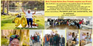 Maria Trindade Batista (Dona Trindade) completou seus 90 anos