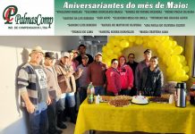 Aniversariantes do mês de Maio