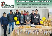 Aniversariantes do mês de Julho Palmas Comp