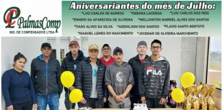 Aniversariantes do mês de Julho Palmas Comp