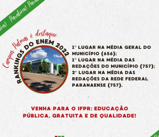 IFPR Campus Palmas destaca-se em ranking de médias do ENEM