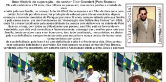 Uma História de superação… do senhor Eloir Goerdert (Pato Branco)