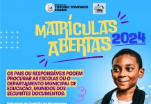 Matrículas abertas para 2024 na rede municipal de Cel. Domingos Soares