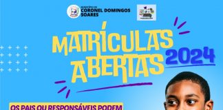 Matrículas abertas para 2024 na rede municipal de Cel. Domingos Soares