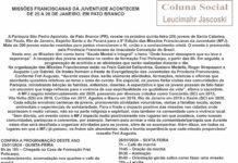 MISSÕES FRANCISCANAS DA JUVENTUDE ACONTECEM DE 25 A 28 DE JANEIRO, EM PATO BRANCO