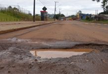 Rua do bairro Lagoão em estado de calamidade