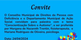 Palestra abordará espectro autista em CDS
