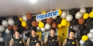 Pequeno fã da Polícia Militar recebeu visita surpresa no aniversário em Palmas-PR