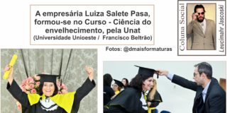 A empresária Luiza Salete Pasa, formou-se no Curso – Ciência do envelhecimento