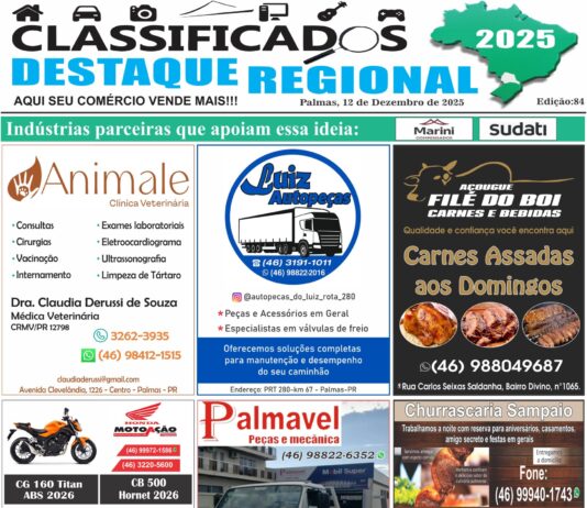 CLASSIFICADOS DESTAQUE REGIONAL 12/12
