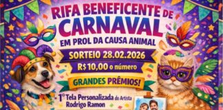 RIFA BENEFICENTE DE CARNAVAL EM PROL DA CAUSA ANIMAL