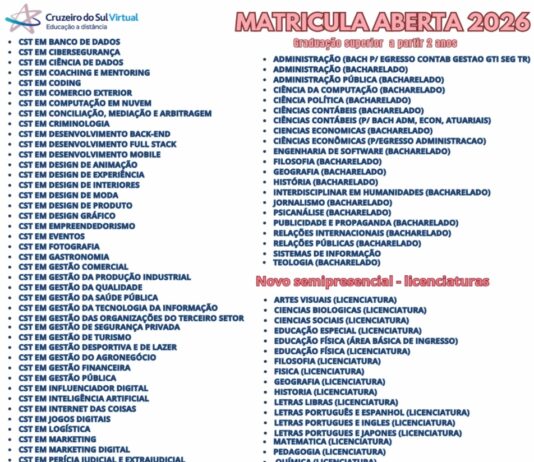 MATRICULA ABERTA 2026