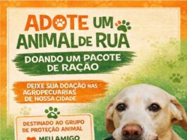 ADOTE UM ANIMAL DE RUA DOANDO UM PACOTE DE RAÇÃO