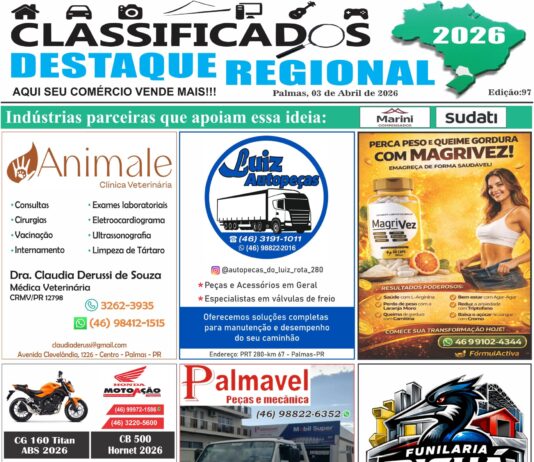 CLASSIFICADOS DESTAQUE REGIONAL 03/04