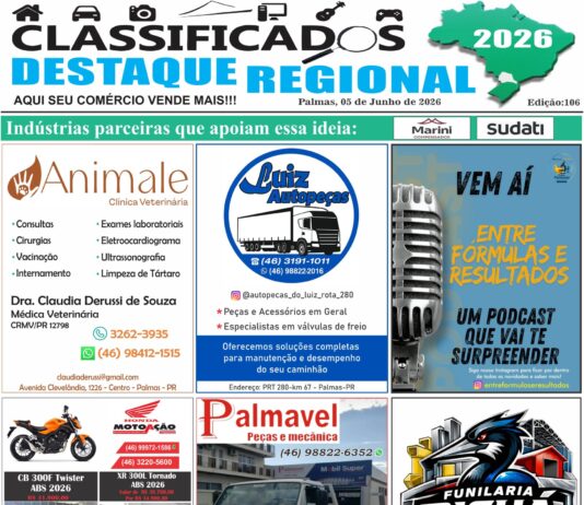CLASSIFICADOS DESTAQUE REGIONAL 05/06