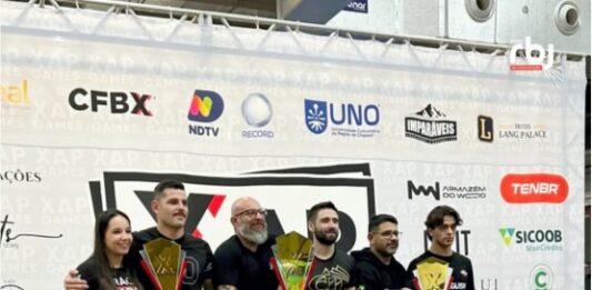 A equipe Gracie Barra de Palmas, sul do Paraná, liderada pelo professor Diego Bussolaro, foi destaque no Xap Games 2026