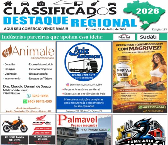 CLASSIFICADOS DESTAQUE REGIONAL 31/07