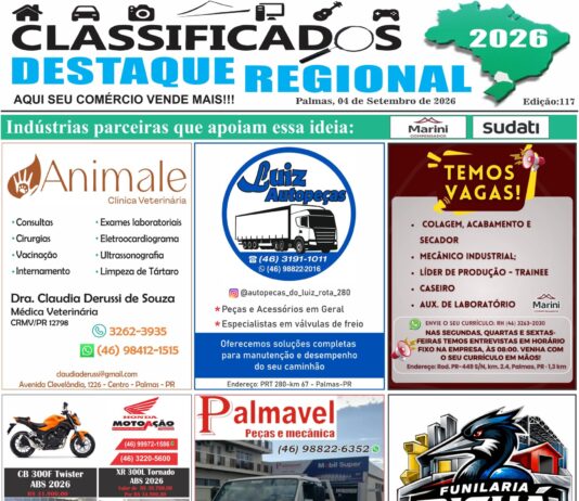CLASSIFICADOS DESTAQUE REGIONAL 04/09